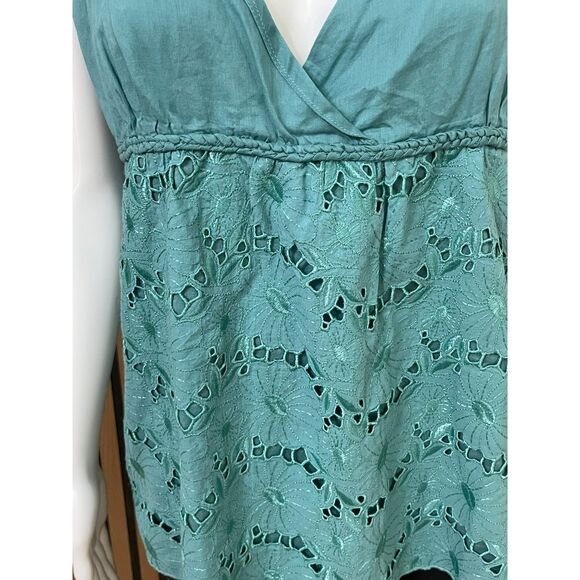 Vintage Old Navy Women’s L Babydoll Top Cotton Cami Embroidered Y2k Vintage - Picture 3 of 9